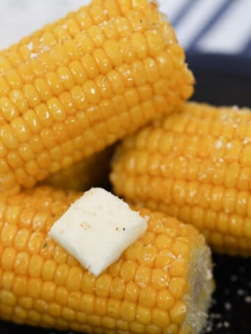 frozen corn on the cob in air fryer after cooking with butter