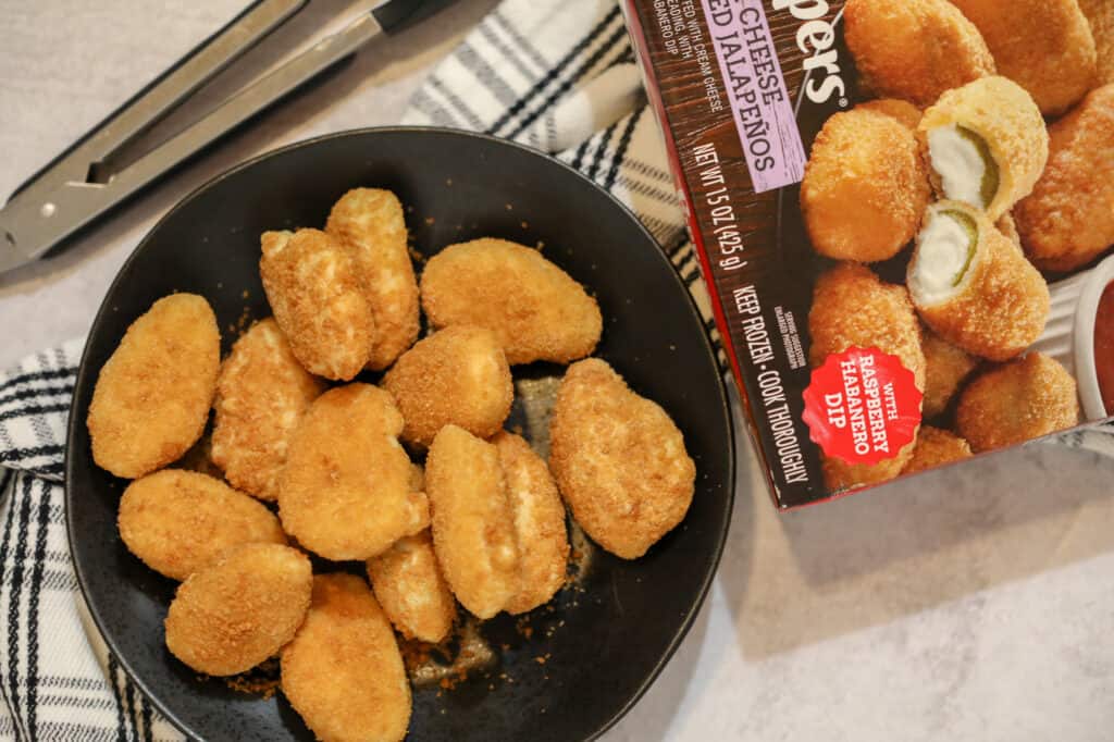 for the frozen jalapeno poppers air fryer recipe we used Fridays breaded poppers
