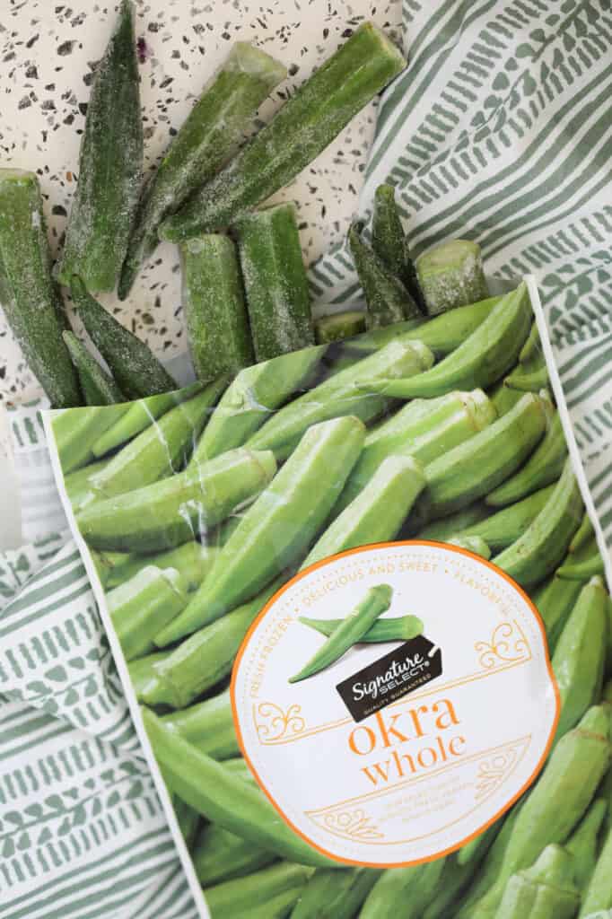 frozen okra air fryer ingredients before cooking