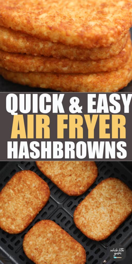hash browns in air fryer pin for pinterest