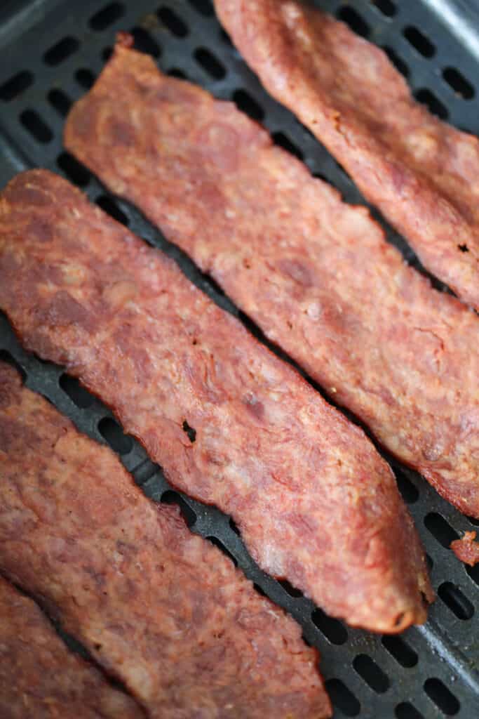 crispy air fryer turkey bacon after cooking