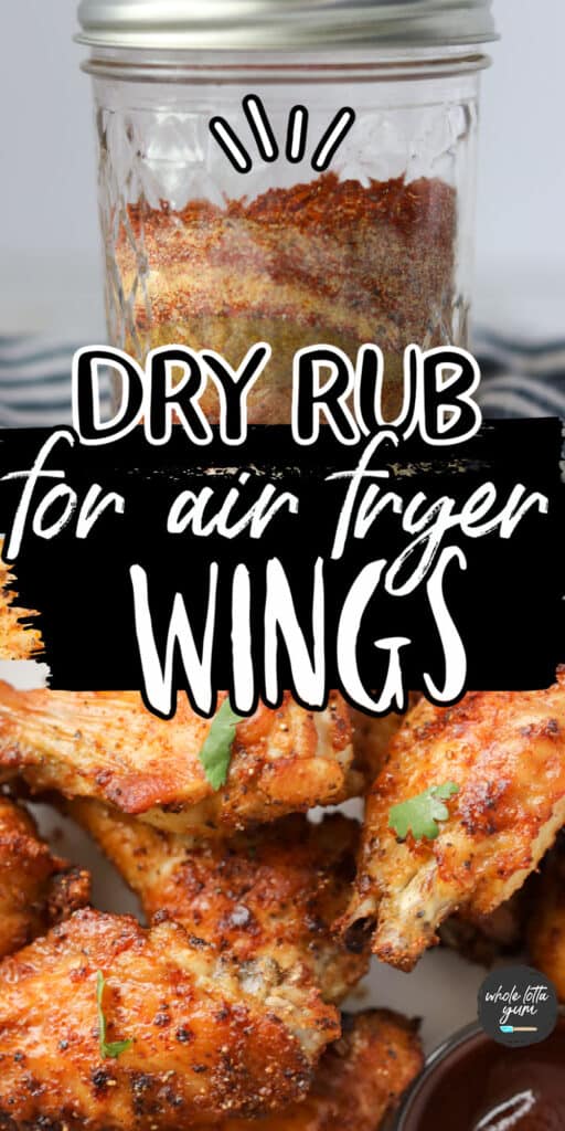 dry rub wings in the air fryer pin for Pinterest