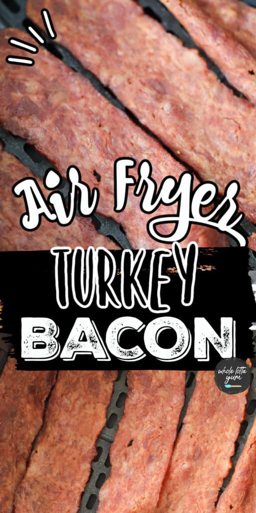 the turkey bacon air fryer pin for Pinterest