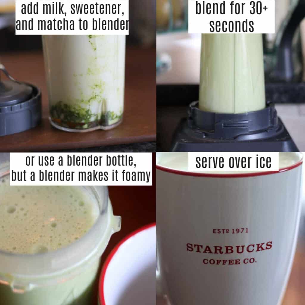 iced matcha latte starbucks copycat recipe steps