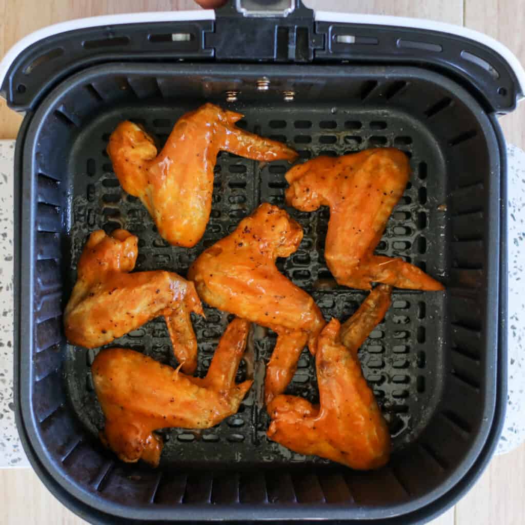 cooking air fry whole chicken wings in the air fryer basket