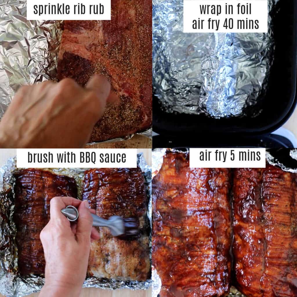 how to cook pork ribs air fryer steps