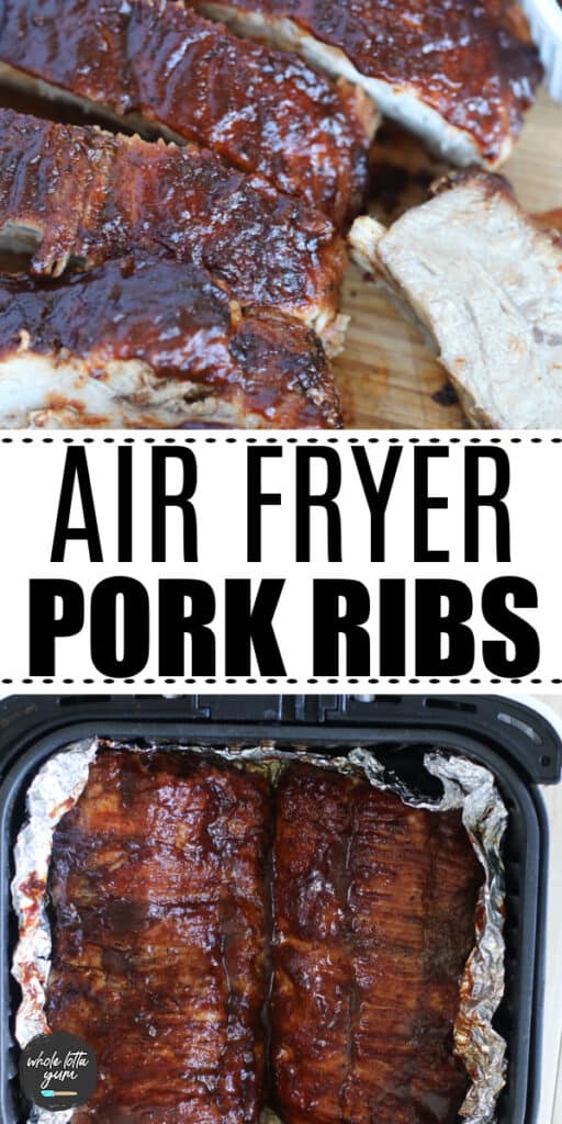 pork ribs in air fryer pin for pinterest