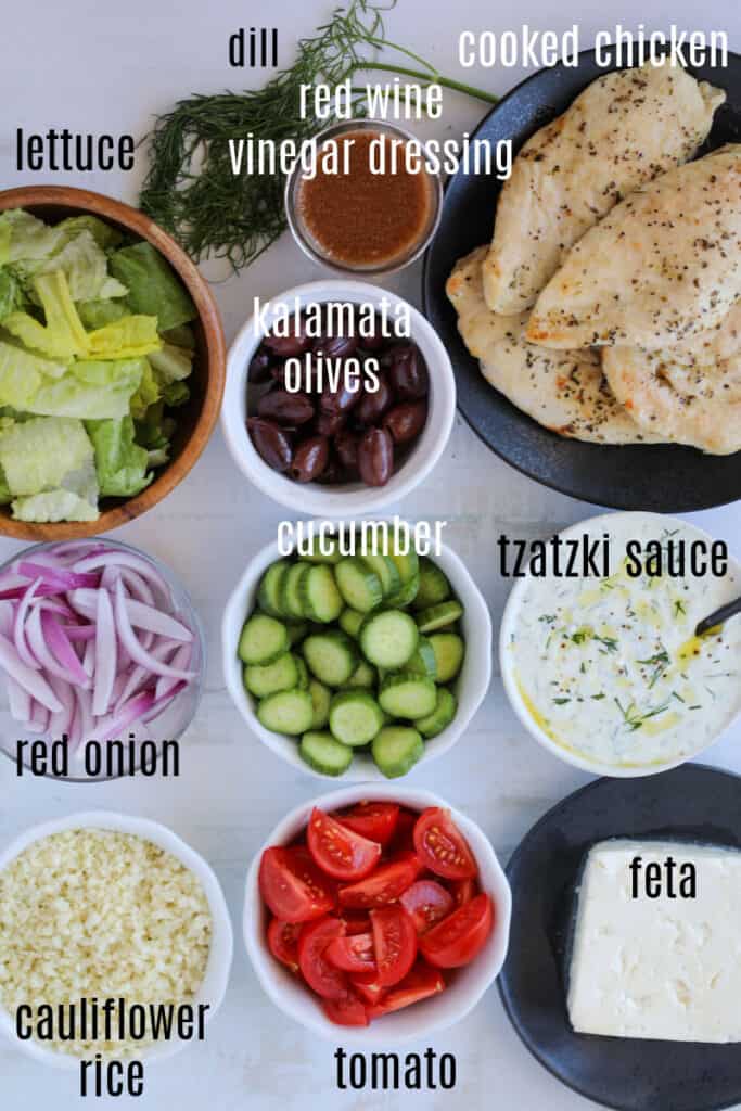 greek salad with chicken ingredients