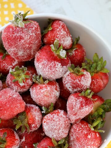 liquor infused strawberries like Prosecco covered with sugar