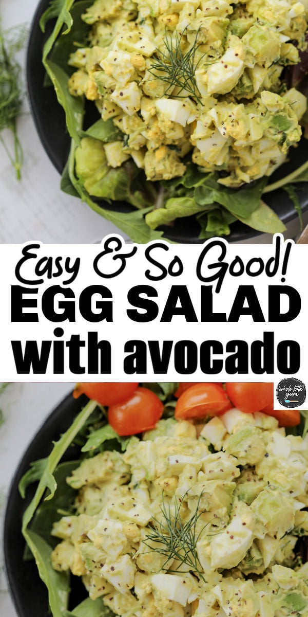 egg salad with avocado pin for social media