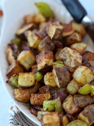 air fryer home fries with onions and peppers