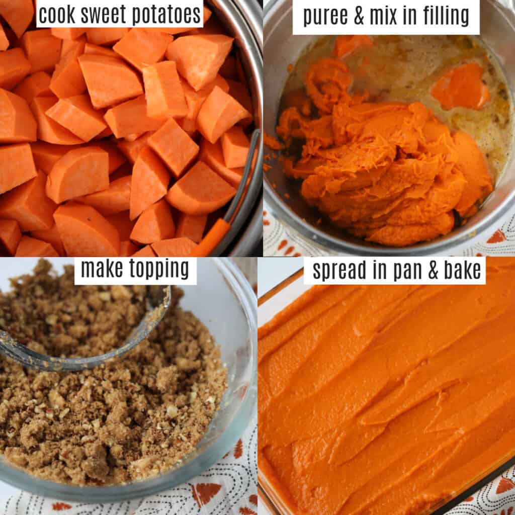 instant pot sweet potatoes casserole recipe steps