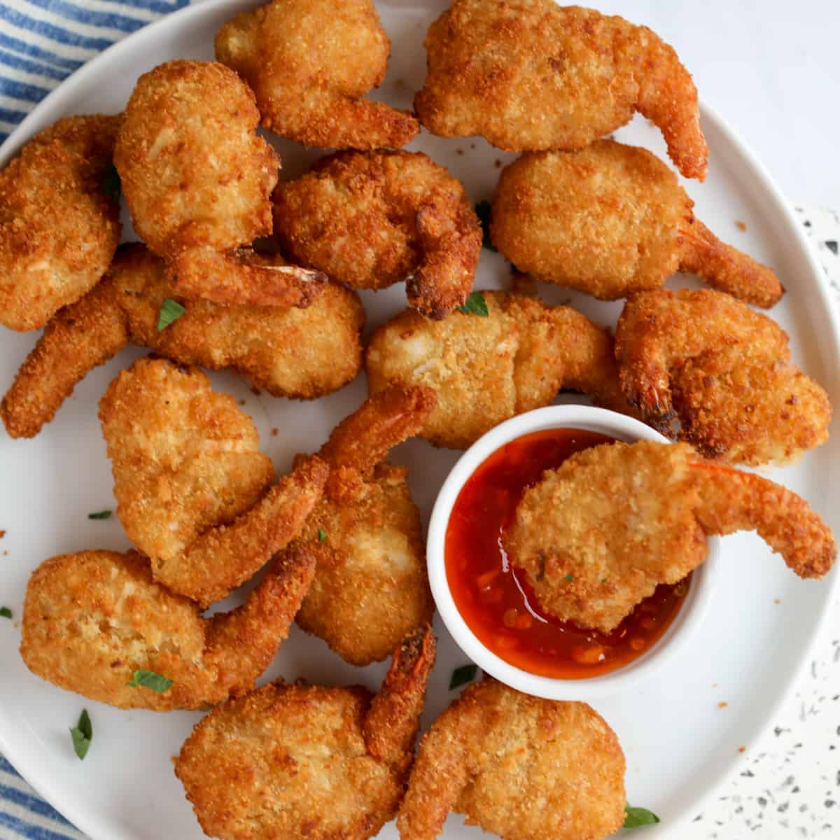 frozen coconut shrimp in air fryer recipe served with sauce