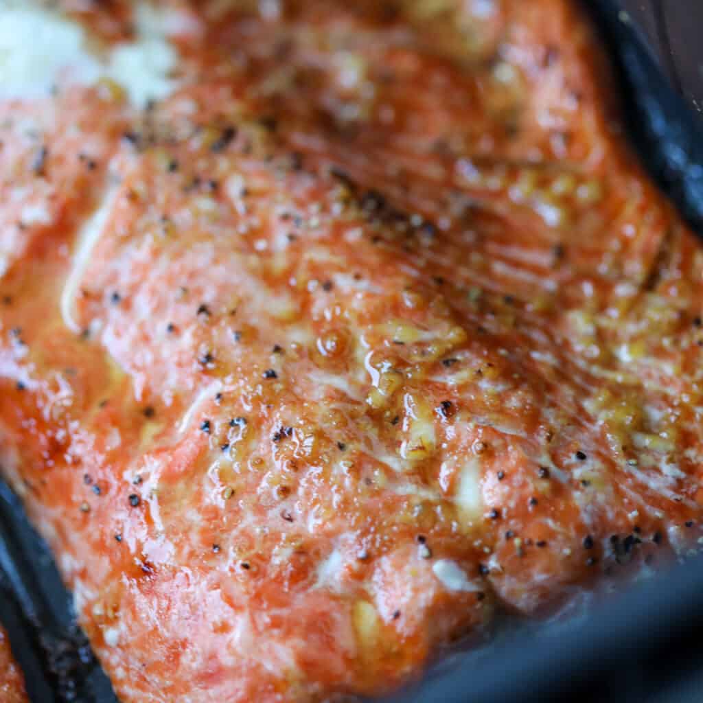 air fryer salmon fillets after cooking and perfect and flakey