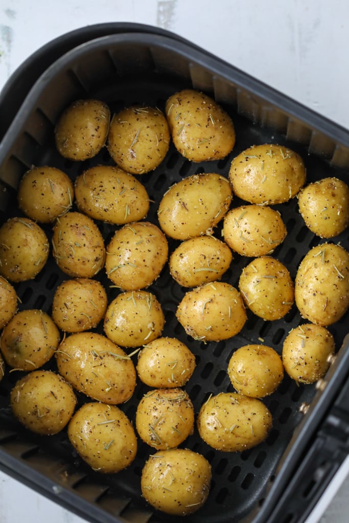 baby potatoes air fryer recipe in the basket before cooking