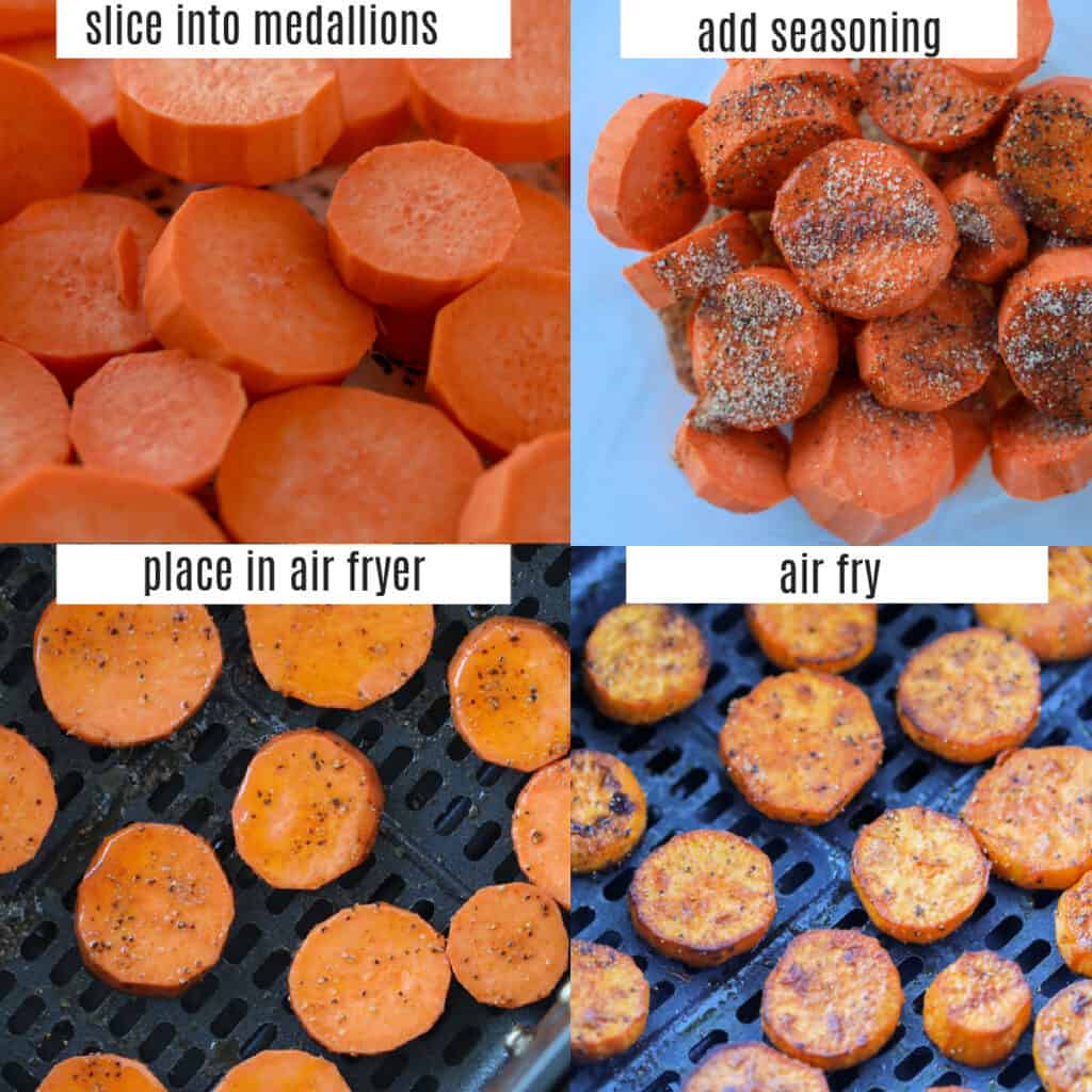 how to cook sweet potato slices in an air fryer recipe steps
