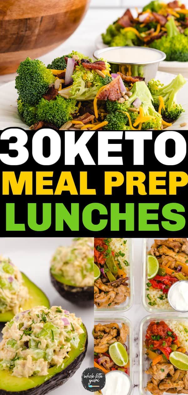 keto meal prep lunch pin for pinterest