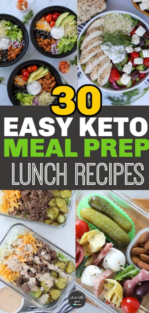 keto meal prep lunches pin