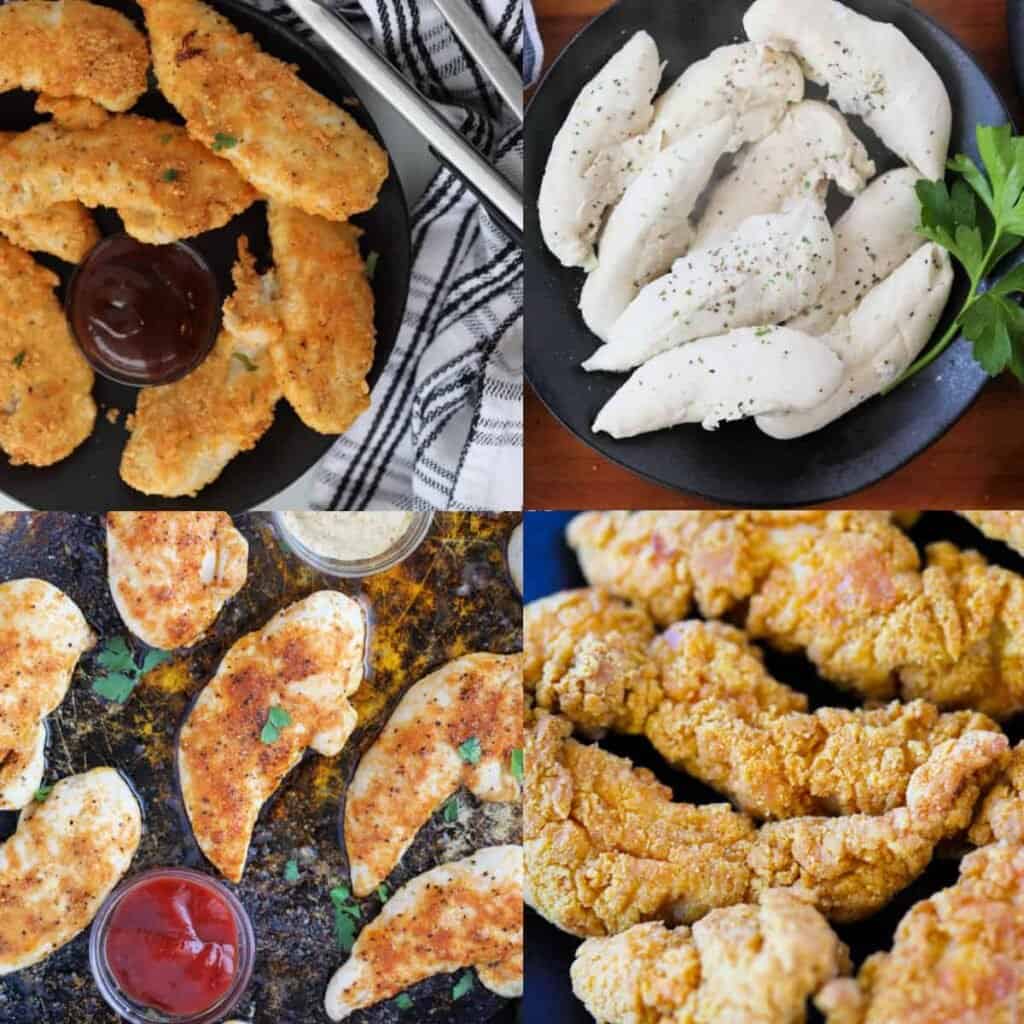 a collage of chicken tenderloin recipes