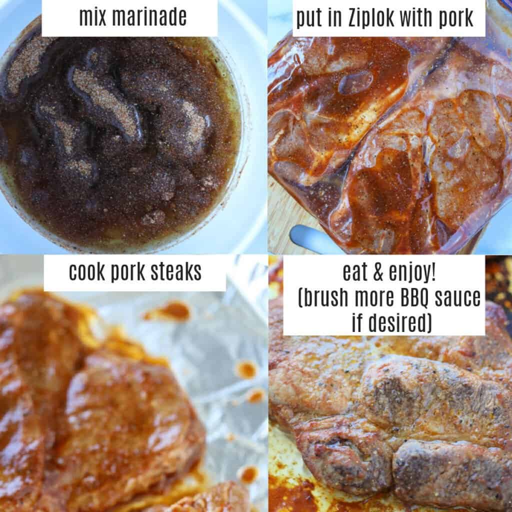 pork steak marinade for grilling recipe steps, perfect for other methods too like in the oven or pan fried