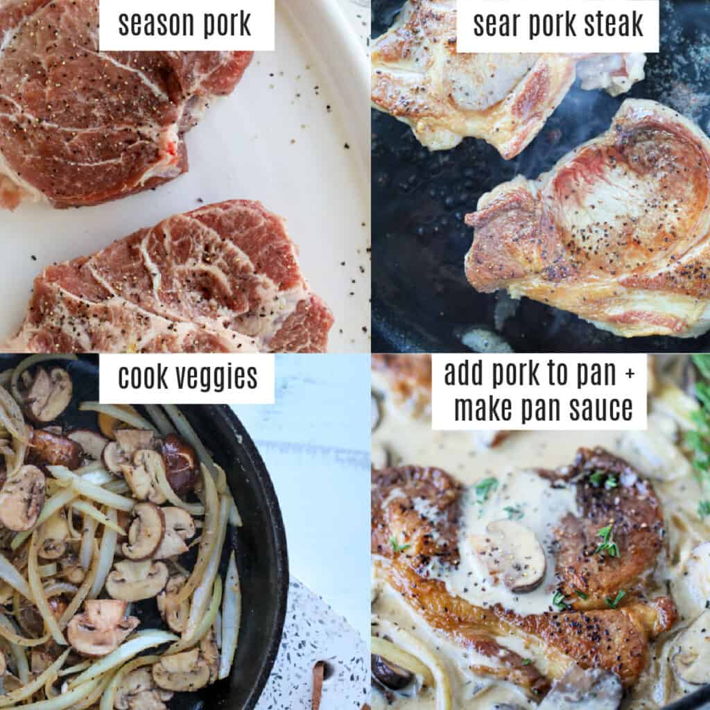 pork steaks in a skillet recipe steps
