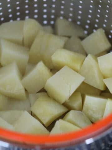 cubed diced potatoes in instant pot after cooking