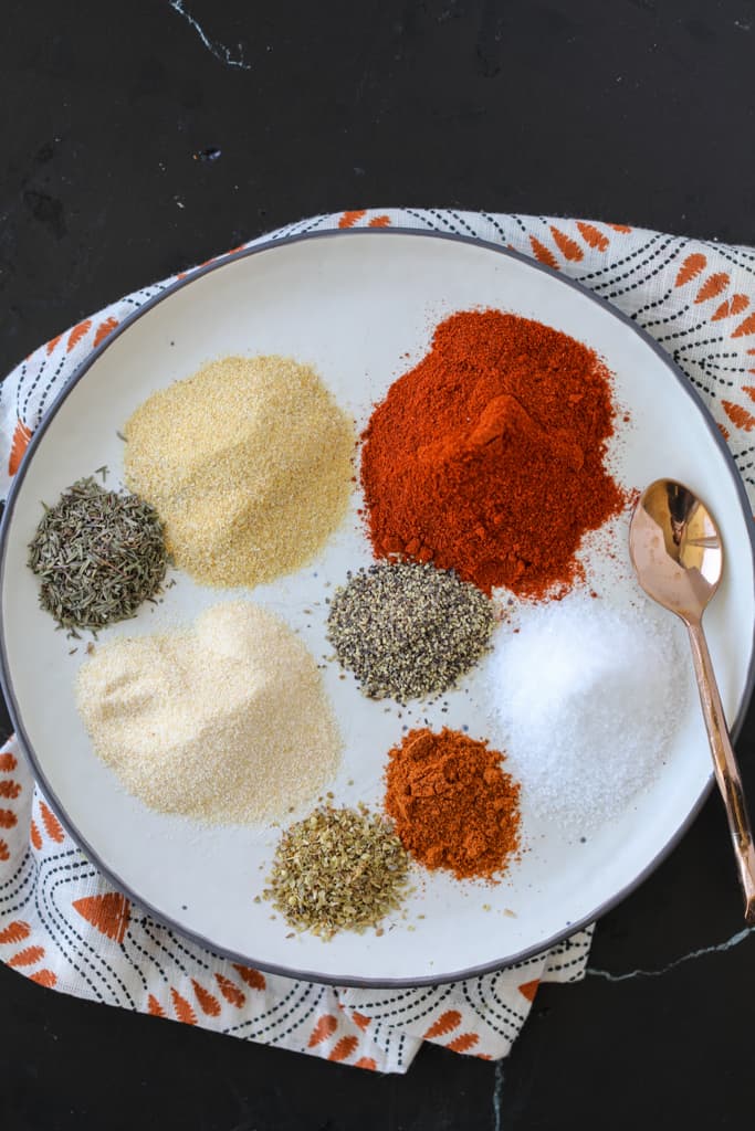 homemade blackened seasoning recipe on a black background
