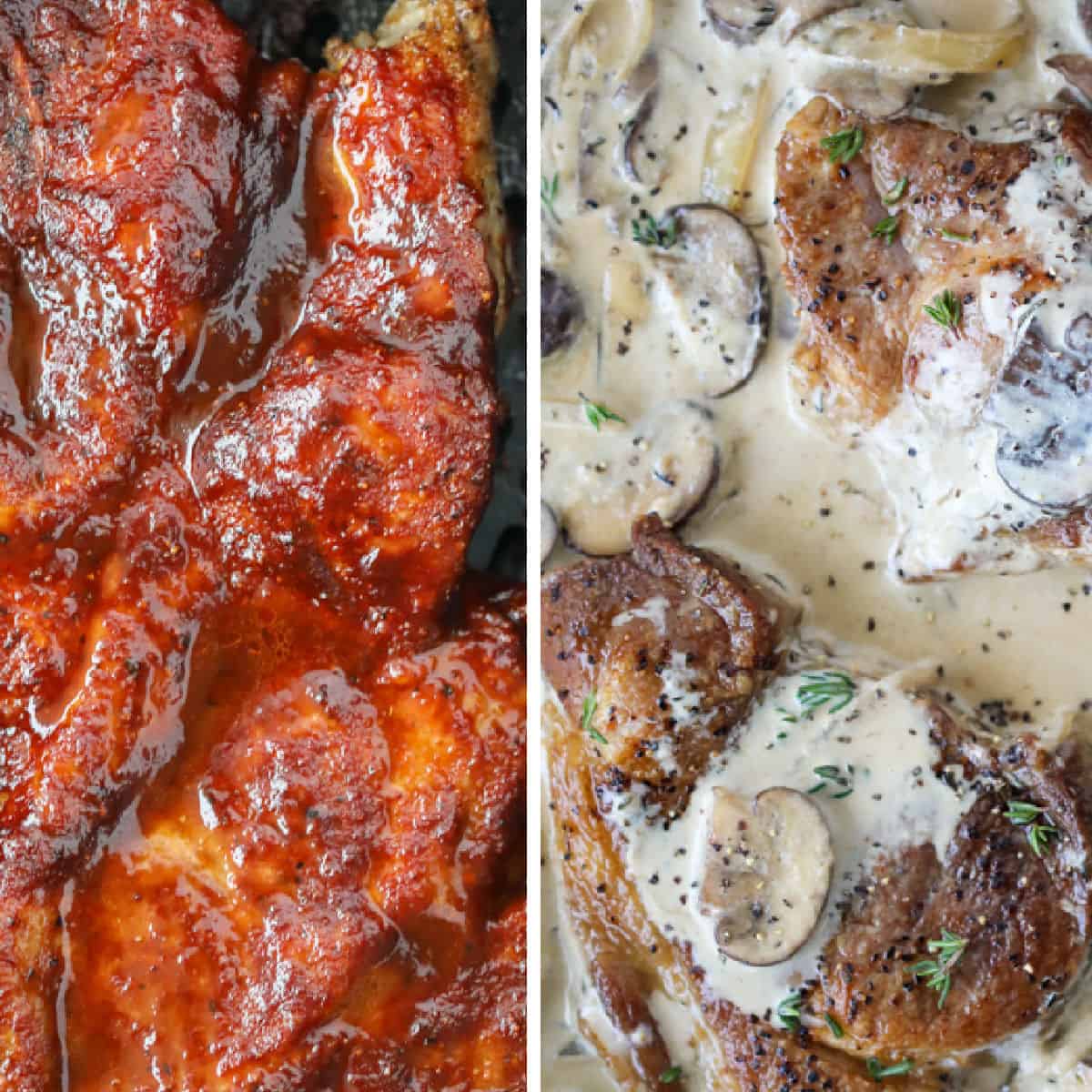how to cook pork steak collage