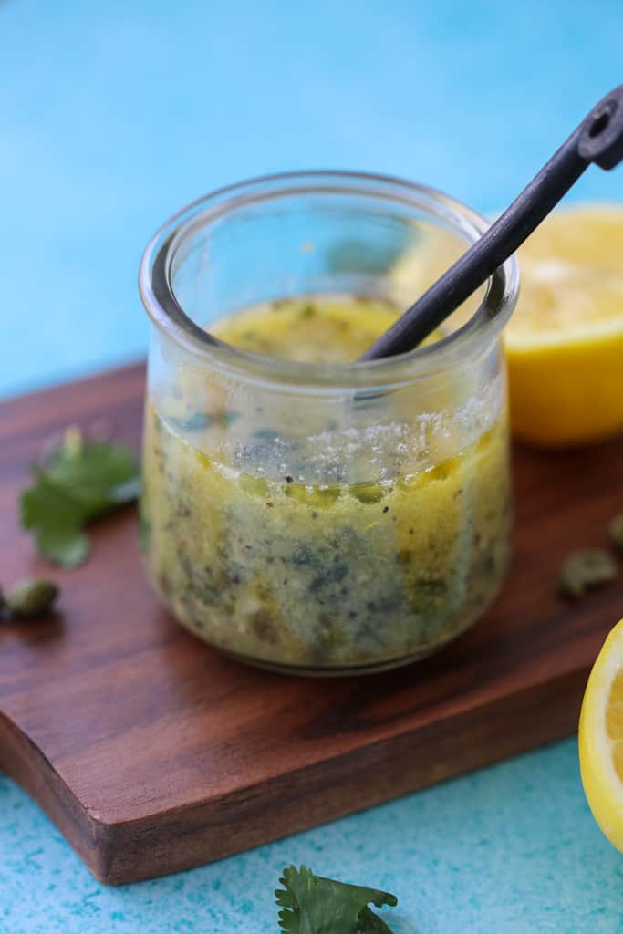 lemon sauce with capers in a jar