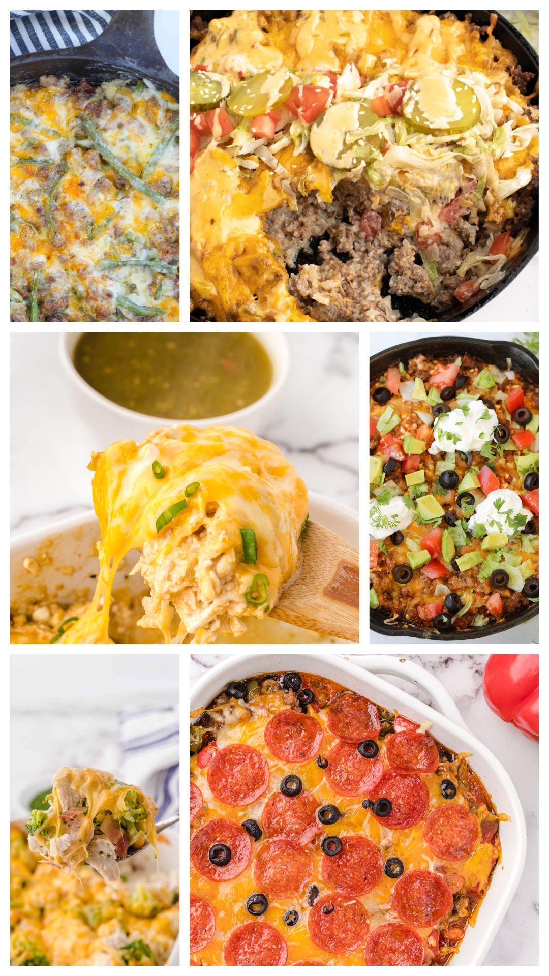 a collage of low carb casseroles 