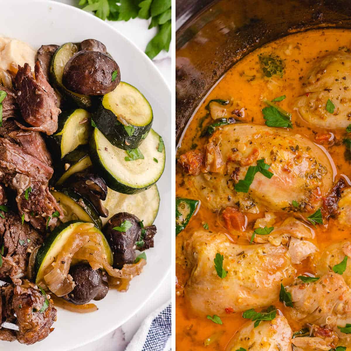 low carb slow cooker recipes collage