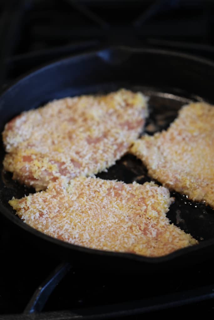 sear turkey cutlets in cast iron skillet