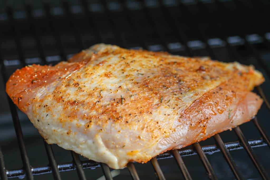 smoked turkey breast rub on a traeger