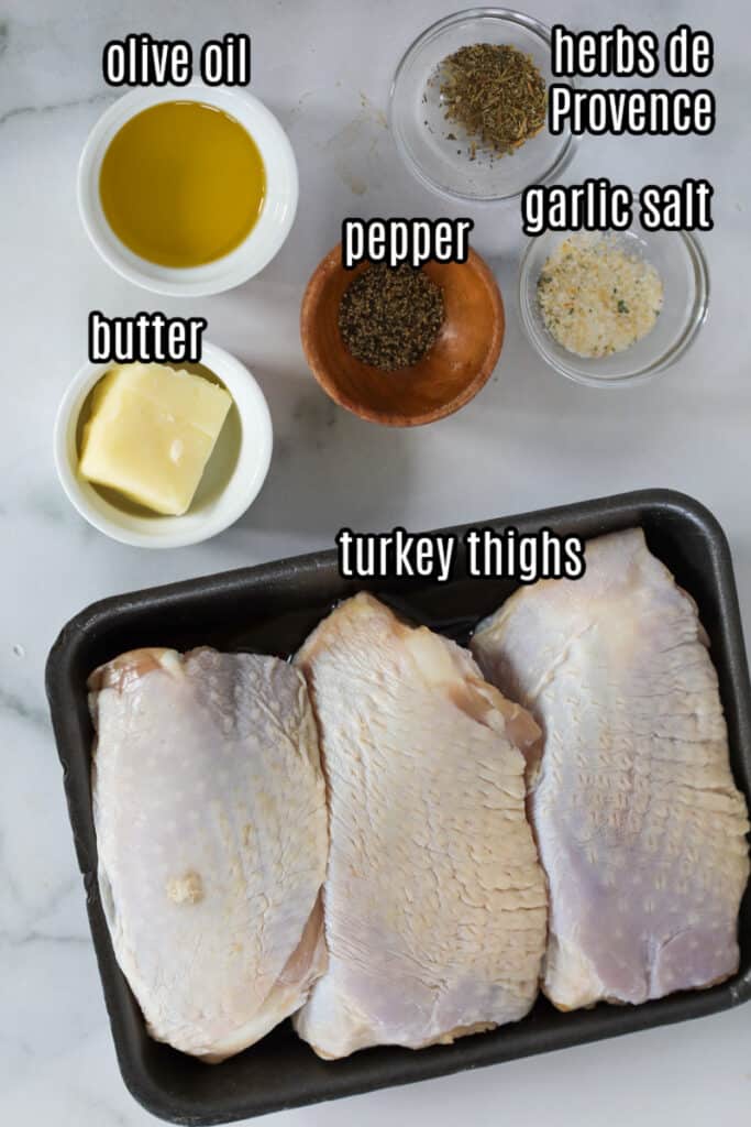 turkey thighs air fryer ingredients on a platter