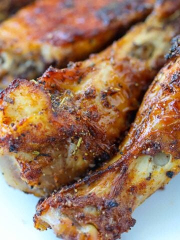 bbq turkey wings in air fryer close up
