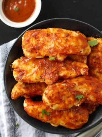 air fryer bbq chicken tenders finished dish