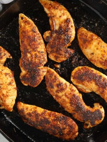 blackened chicken strips finished dish