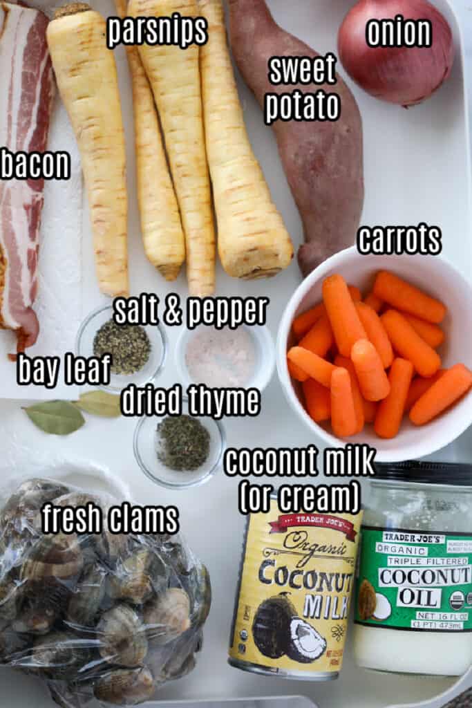 how do you make clam chowder without dairy ingredients on a tray