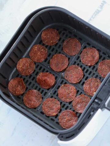 pepperoni chips in air fryer finished dish