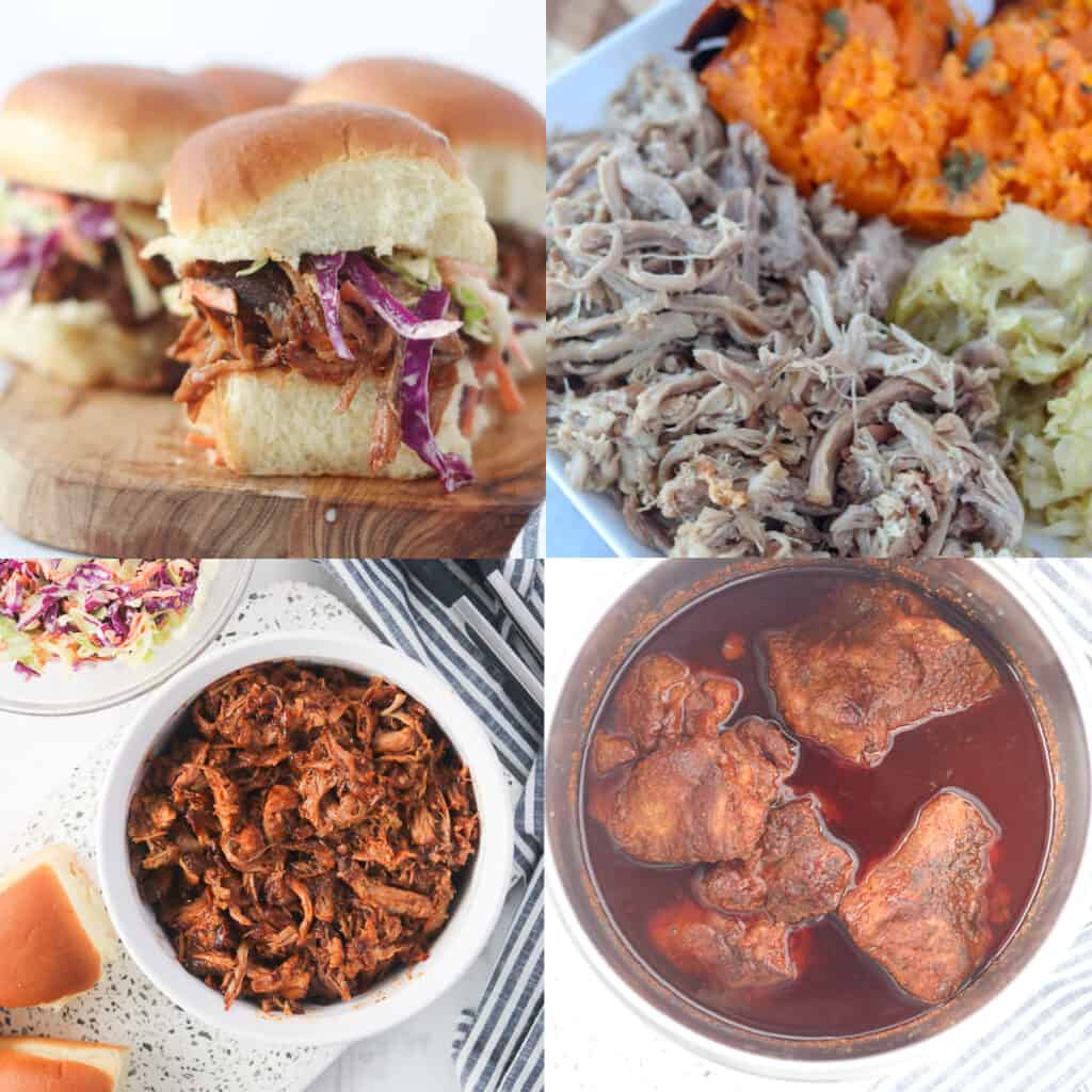 shredded bbq pork recipes collage