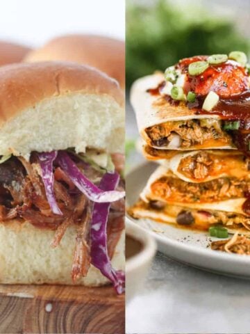 leftover pulled pork recipes collage