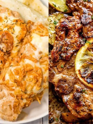baked pork chops in the oven collage