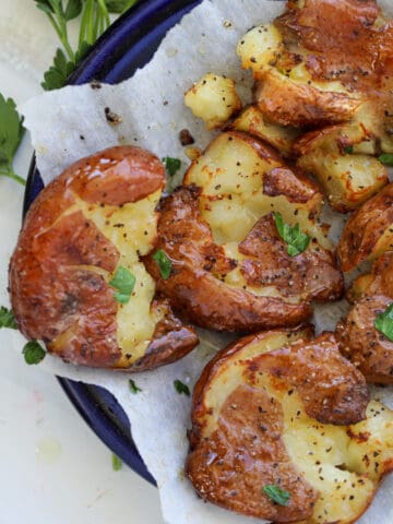 smashed potatoes air fryer recipe with garlic
