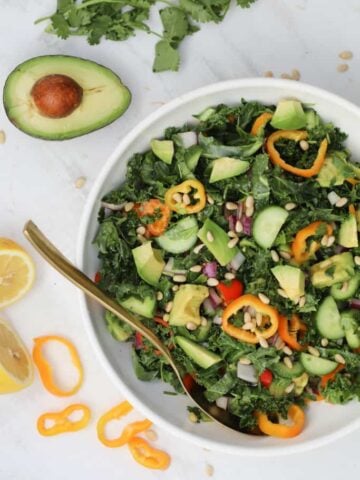 avocado kale salad best and easy salad recipe