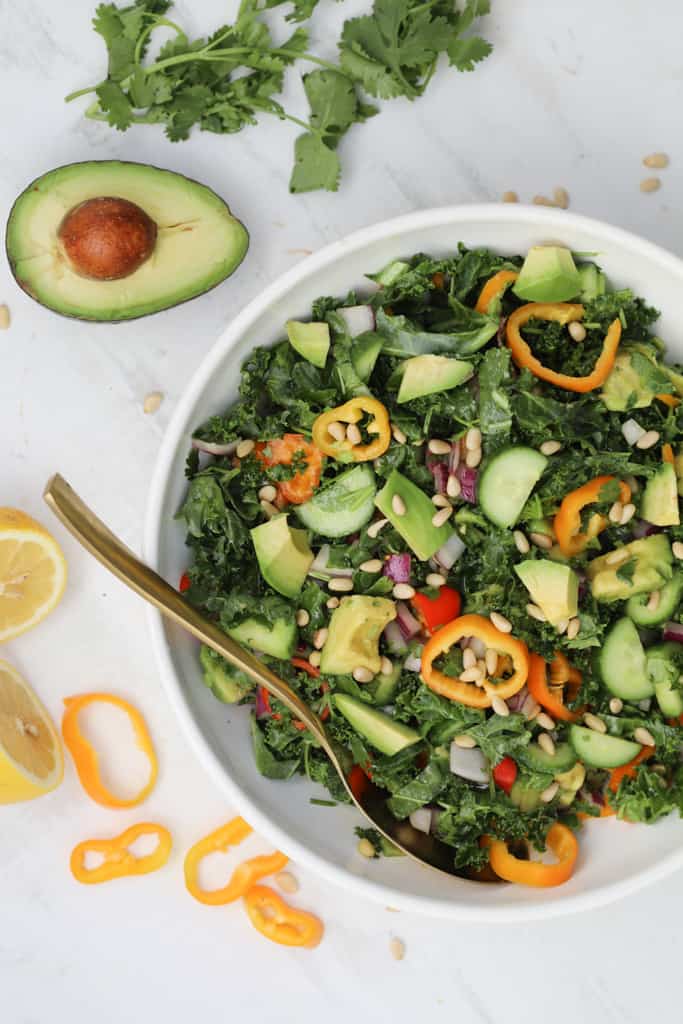 avocado kale salad best and easy salad recipe