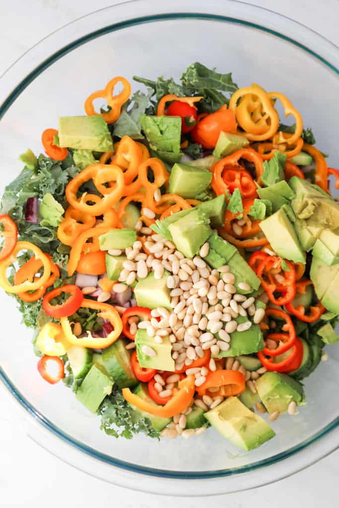 avocado massaged kale salad instructions for mixing salad