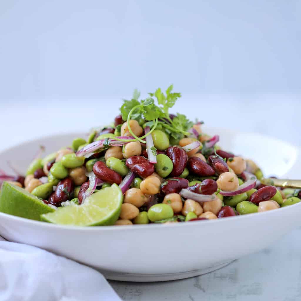 bean salad with edamame 4 in a dish