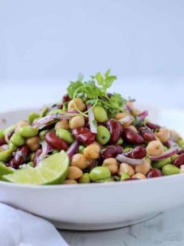 bean salad with edamame 4 in a dish