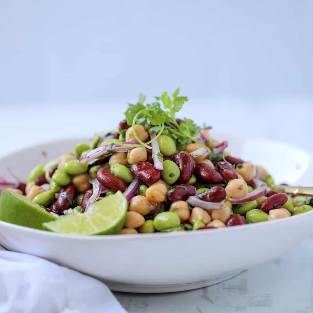 bean salad with edamame 4 in a dish