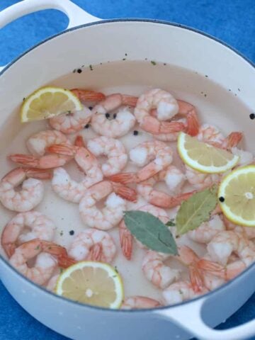 boiling frozen shrimp finished dish